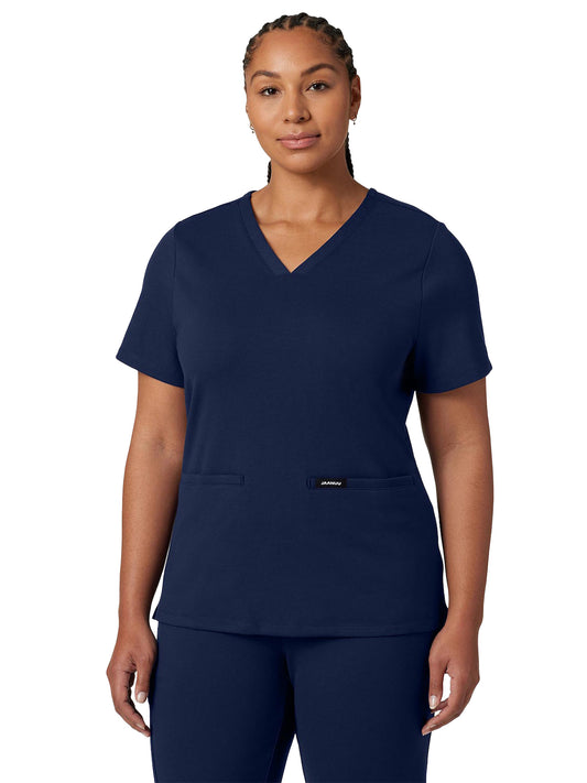Women's Slim Ultrasoft V-Neck Cesi Top - W30003 - Midnight Navy