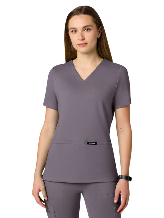 Women's Slim Ultrasoft V-Neck Cesi Top - W30003 - Titanium