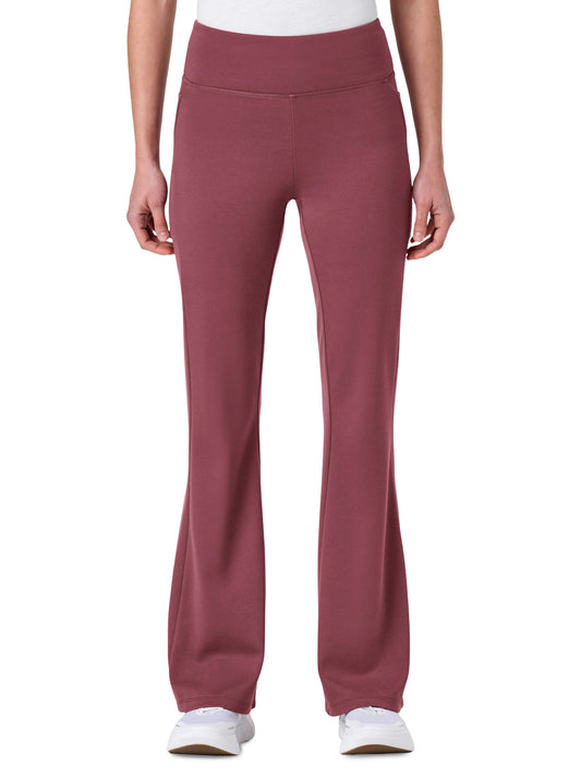 Women's 2-Pocket Lina Yoga Flare Scrub Pant - W40006 - Rosewood