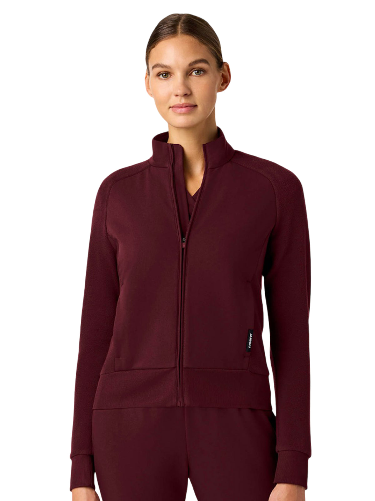 Women's Three-Pocket Cloud Hybrid Fleece Jacket - W60018 - Burgundy