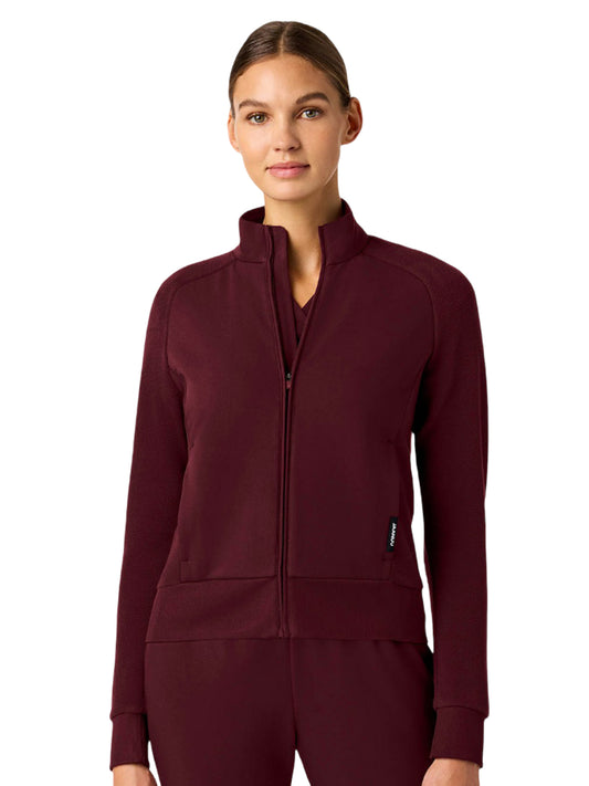Women's Three-Pocket Cloud Hybrid Fleece Jacket - W60018 - Burgundy