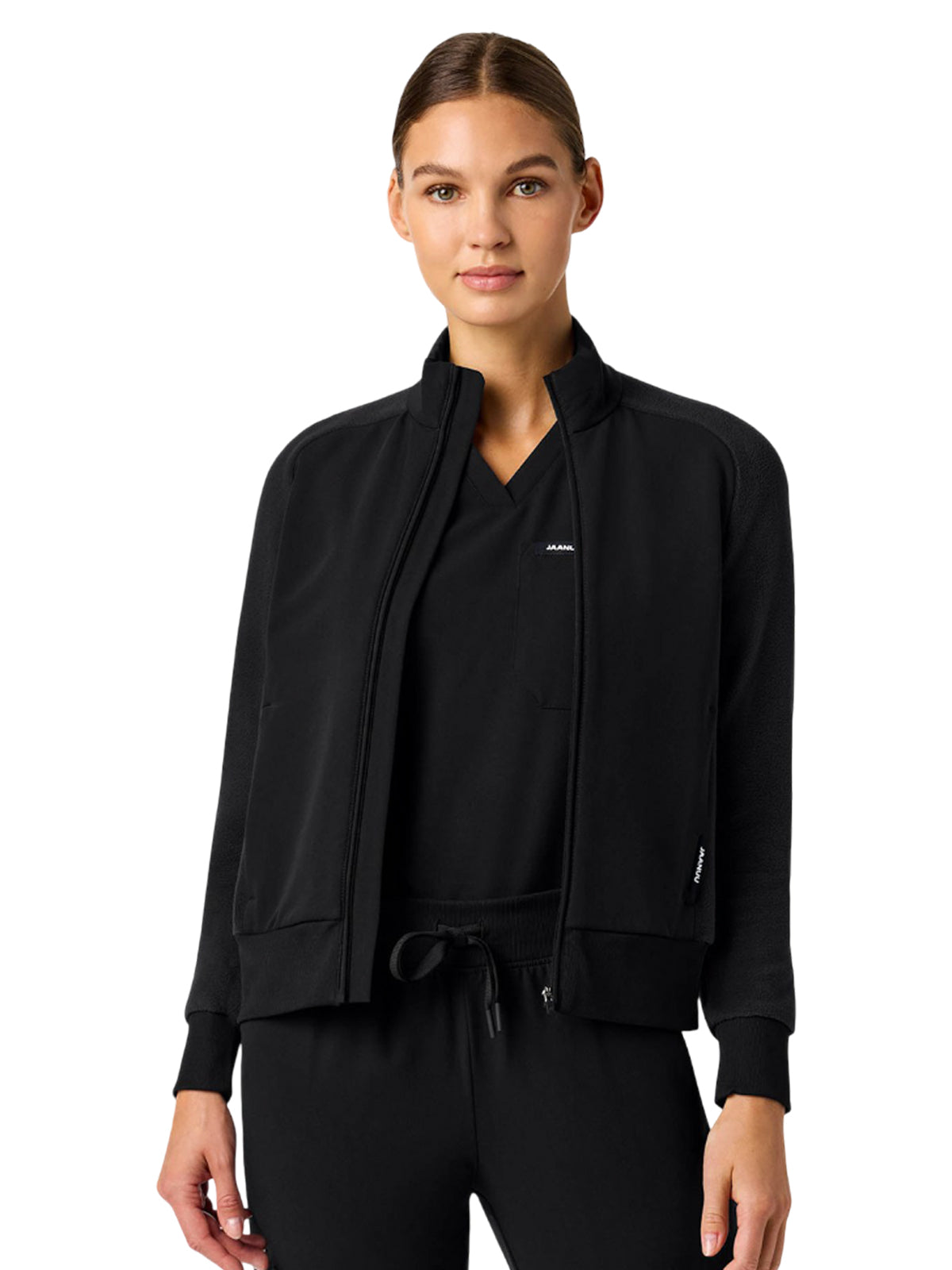 Women's Three-Pocket Cloud Hybrid Fleece Jacket - W60018 - Black