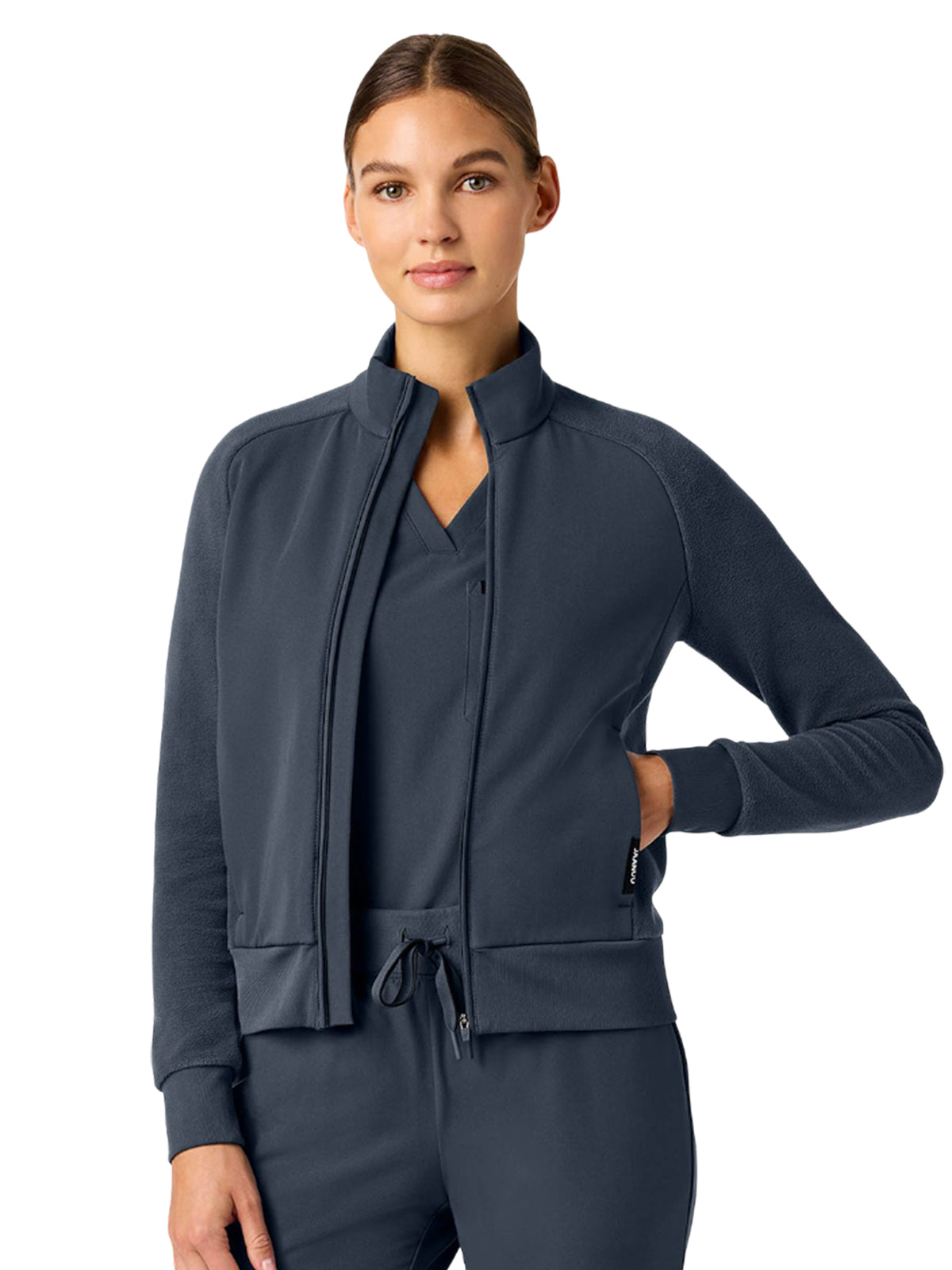 Women's Three-Pocket Cloud Hybrid Fleece Jacket - W60018 - Carbon Gray
