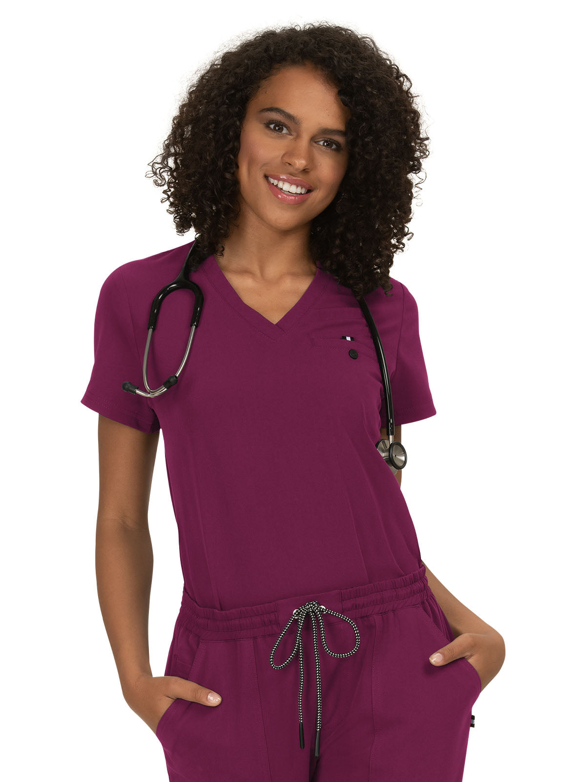 Women's One-Pocket Tuck-In Ready to Work Top - 1010 - Wine