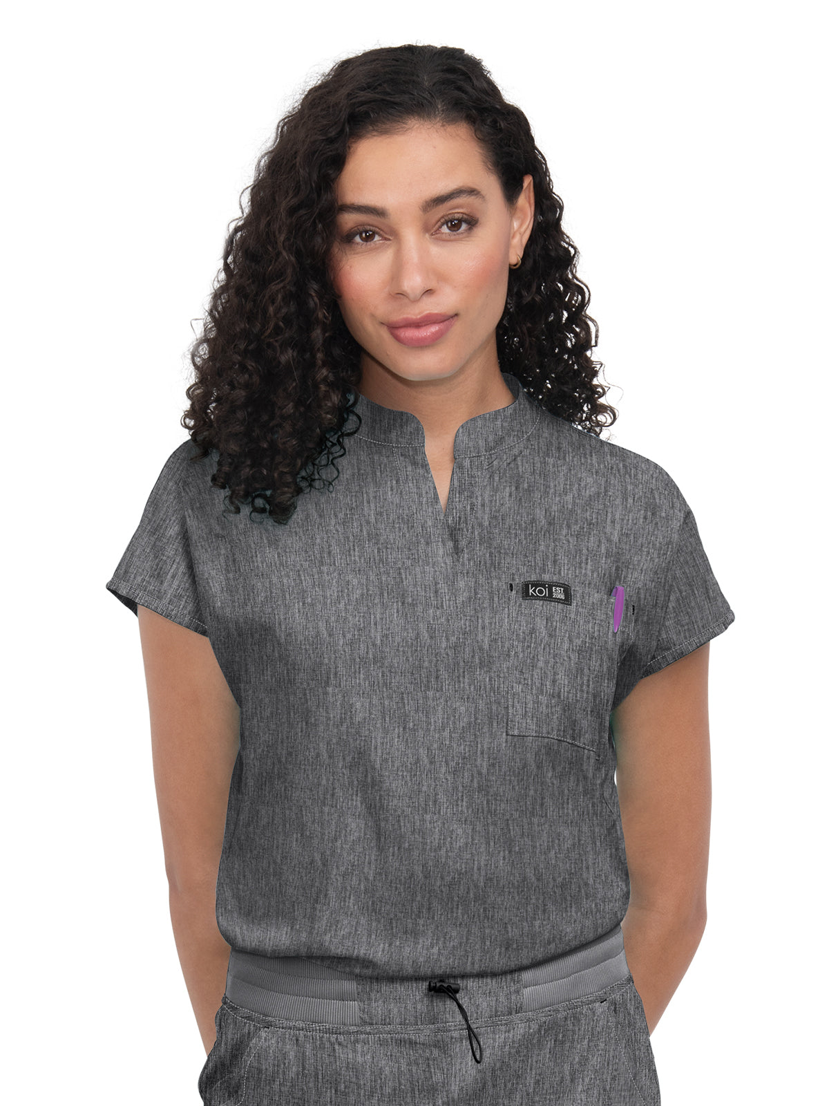 Women's One-Pocket Stretch Tuck-In Ari Top - 1093 - Heather Grey