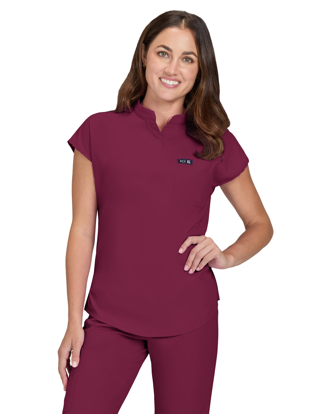 Women's One-Pocket Stretch Tuck-In Ari Top - 1093 - Wine