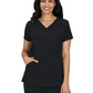 Women's Ribbed 4-Pocket V-Neck Sari Top - 1129 - Black