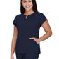 Women’s Two-Pocket Split-V-Neck Scrub Top - 1138 - Navy