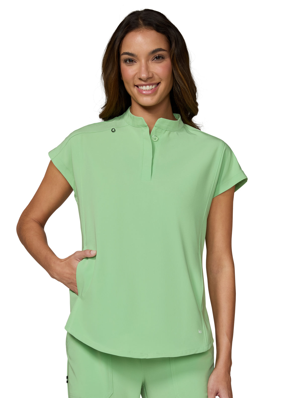 Women’s Two-Pocket Button Closure Scrub Top - 1139 - Pistachio