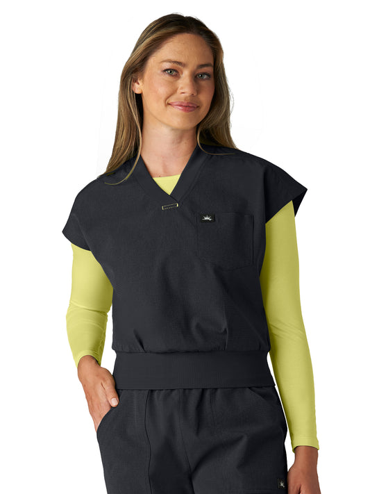 Women's One-Pocket V-Neck Trinity Scrub Top - 1143 - Charcoal