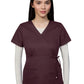 Women's 2-Pocket Adjustable Front-Tie Mock-Wrap Katelyn Top - 137 - Cognac