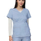 Women's 2-Pocket Adjustable Front-Tie Mock-Wrap Katelyn Top - 137 - Glass Blue