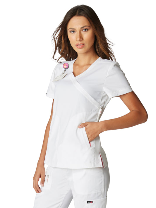 Women's Three-Pocket Mock-Wrap Philosophy Top - 316 - White