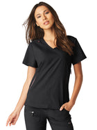 Women's Three-Pocket Mock-Wrap Philosophy Top - 316 - Black