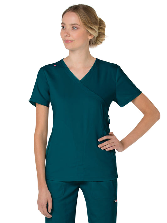 Women's Three-Pocket Mock-Wrap Philosophy Top - 316 - Caribbean