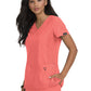 Women's Four-Pocket Mock-Wrap Neck Katie Top - 374 - Coral