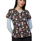 Women's Two-Pocket Athletic-Inspired, Breathable Mesh Leslie Top - 384PR - Ghostly Critters