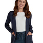 Women's Two-Pocket Geometric Knit Kori Sweater - 463 - Navy