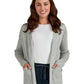 Women's Two-Pocket Geometric Knit Kori Sweater - 463 - Speckled Platinum Grey