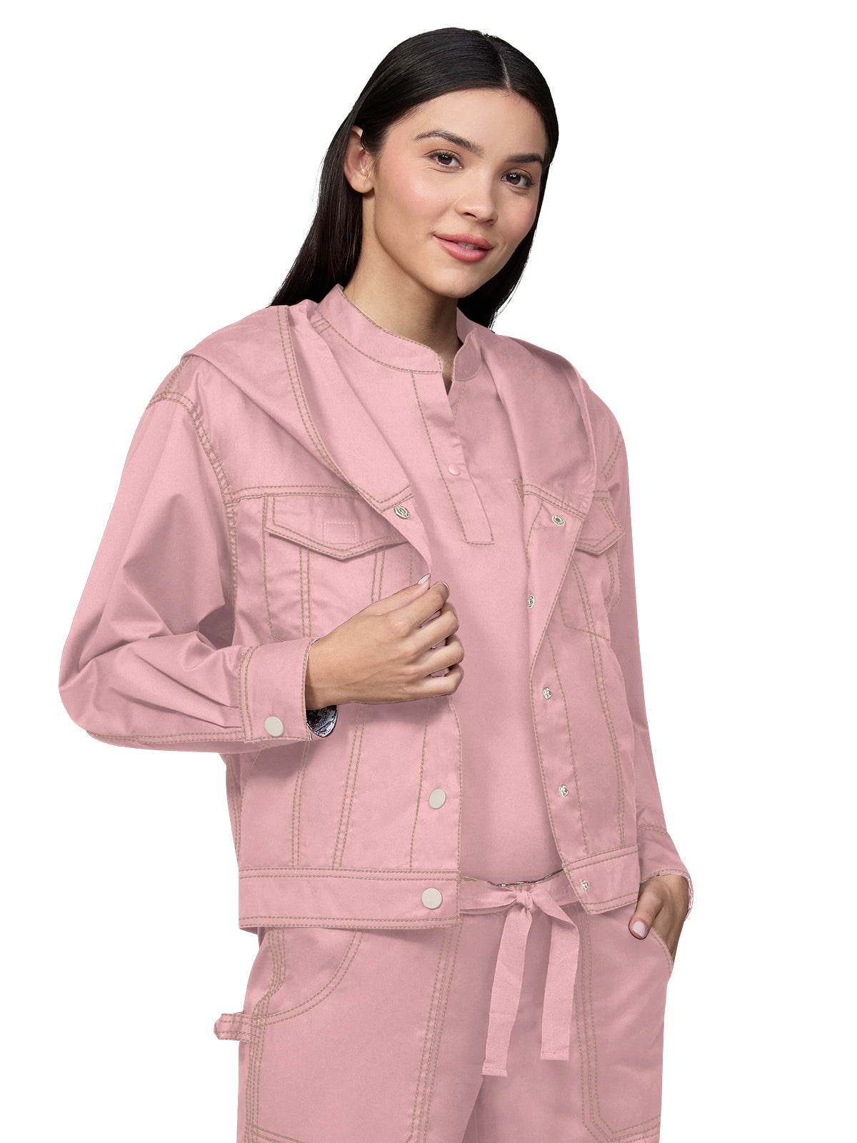 Women's Four-Pocket Nyra Cognac Jacket - 484 - Ballet Rose
