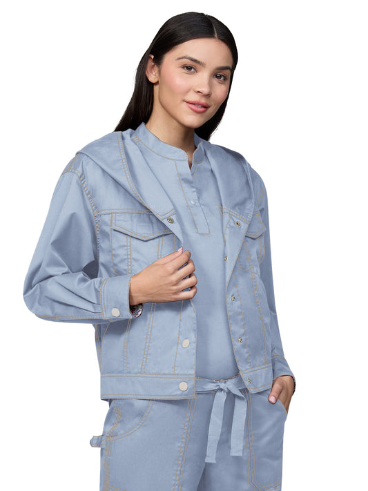 Women's Four-Pocket Nyra Cognac Jacket - 484 - Glass Blue