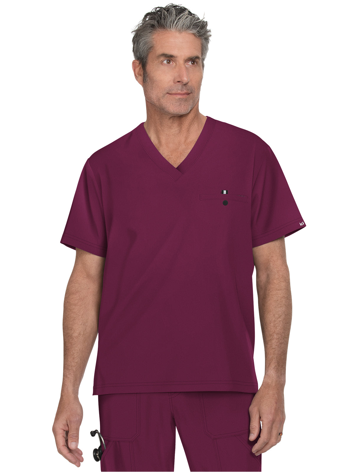 Men's One-Pocket V-Neck Tuck-In On Call Top - 671 - Wine