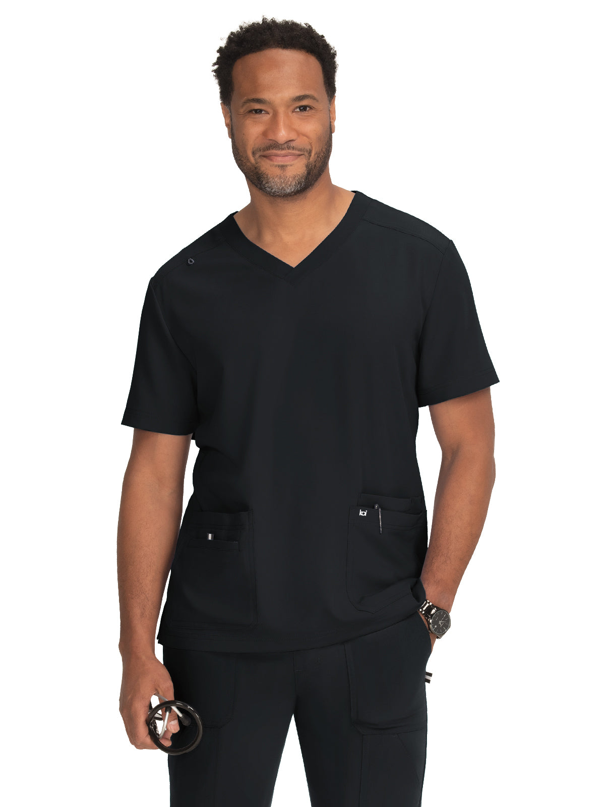 Men's Four-Pocket V-Neck Free To Be Top - 672 - Black