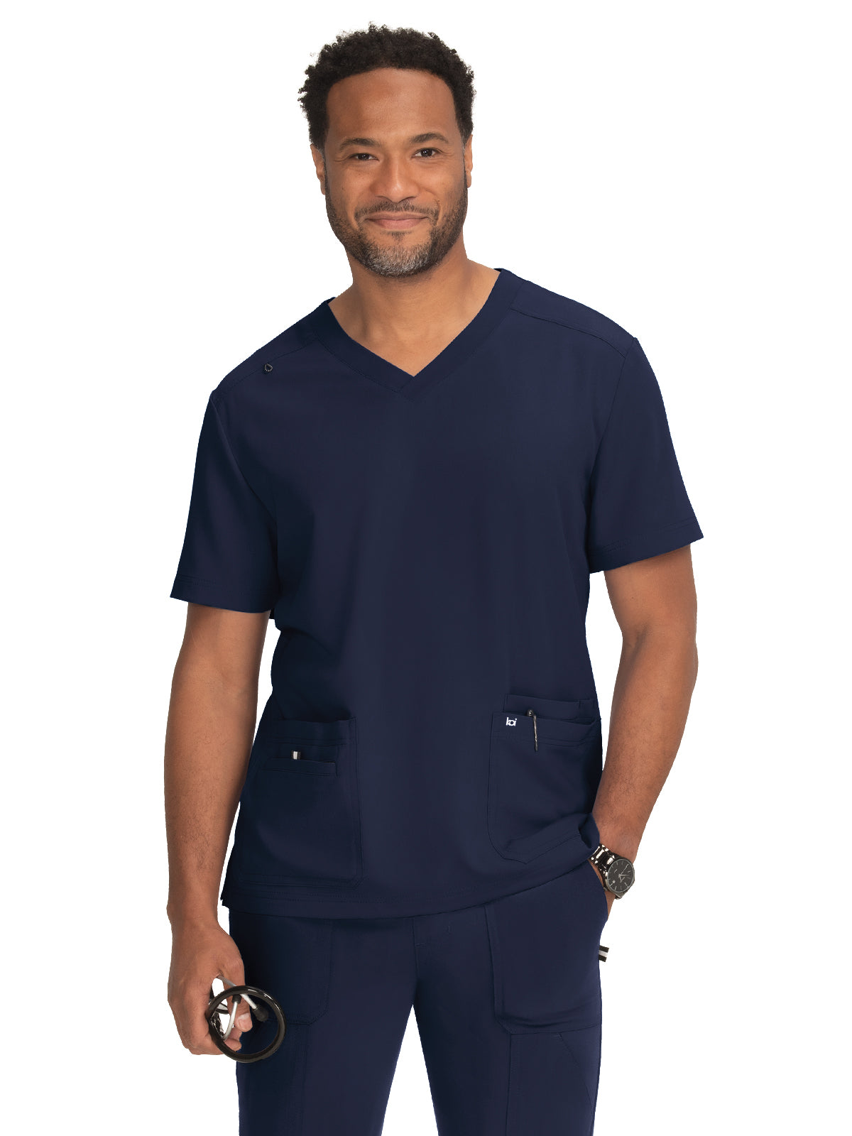 Men's Four-Pocket V-Neck Free To Be Top - 672 - Navy