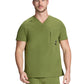 Men's Four-Pocket V-Neck Caldwell Scrub Top - 674 - Martini Olive