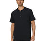 Men's Three-Pocket Henley Neck Scrub Top - 676 - Black