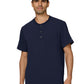 Men's Three-Pocket Henley Neck Scrub Top - 676 - Navy