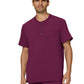 Men's Three-Pocket Henley Neck Scrub Top - 676 - Wine