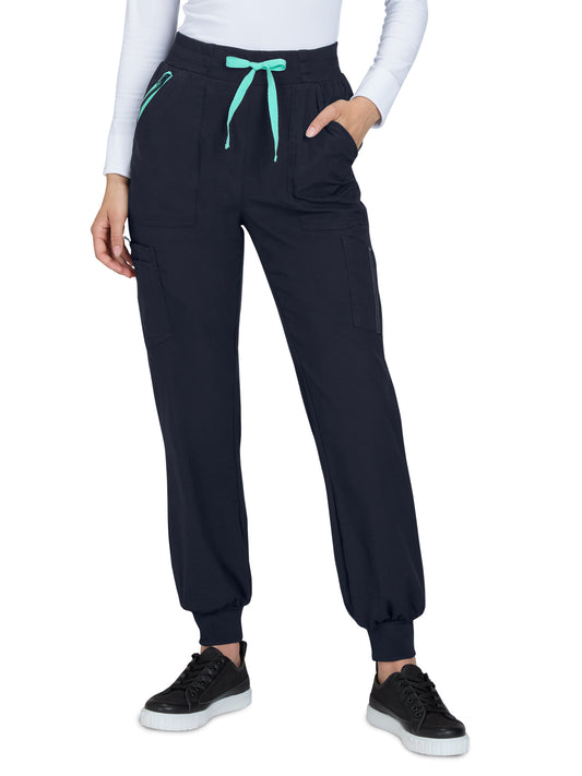 Women's Seven-Pocket Silky and Durable Jogger-Style Pant - 781 - Navy