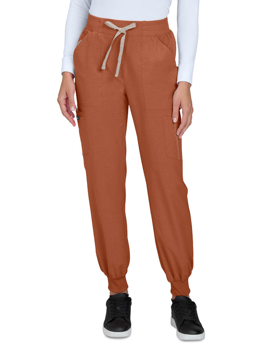 Women's Seven-Pocket Silky and Durable Jogger-Style Pant - 781 - Dark Copper