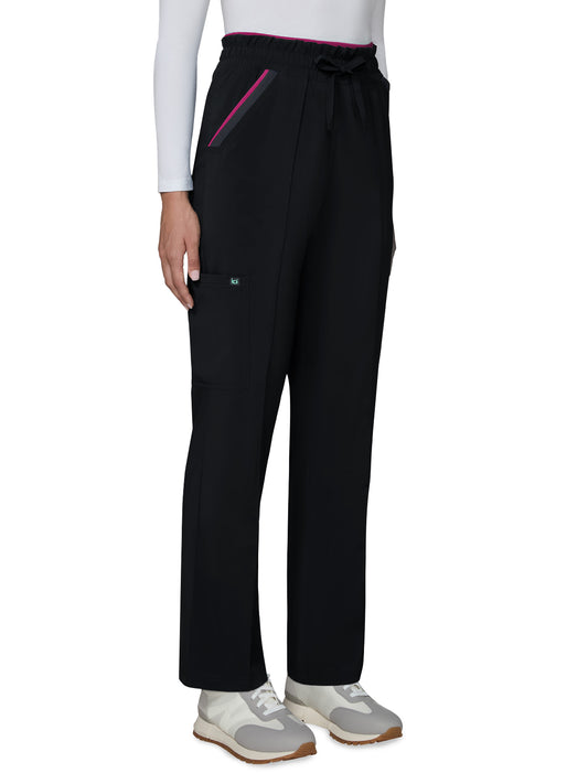 Women's Five-Pocket Wide-leg Raelynn Scrub Pant - 789 - Black