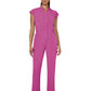 Women's Nine-Pocket Zipper Front Boot Cut Anja Jumpsuit - 907 - Hibiscus Pink