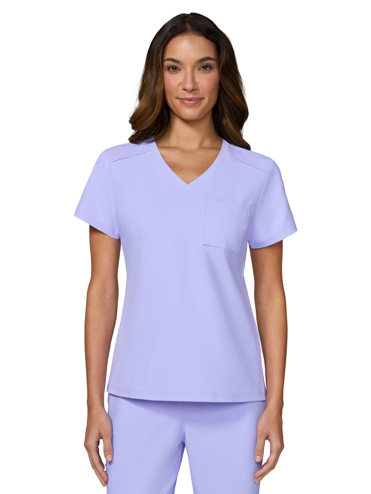 Women's Two-Pocket V-Neck Tuck-In Aura Top - C100 - Digital Lavender