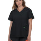 Women's Three-Pocket V-Neck Cardi Top - C101 - Black