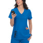 Women's Three-Pocket V-Neck Cardi Top - C101 - Royal Blue