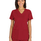 Women's Three-Pocket V-Neck Cardi Top - C101 - Ruby