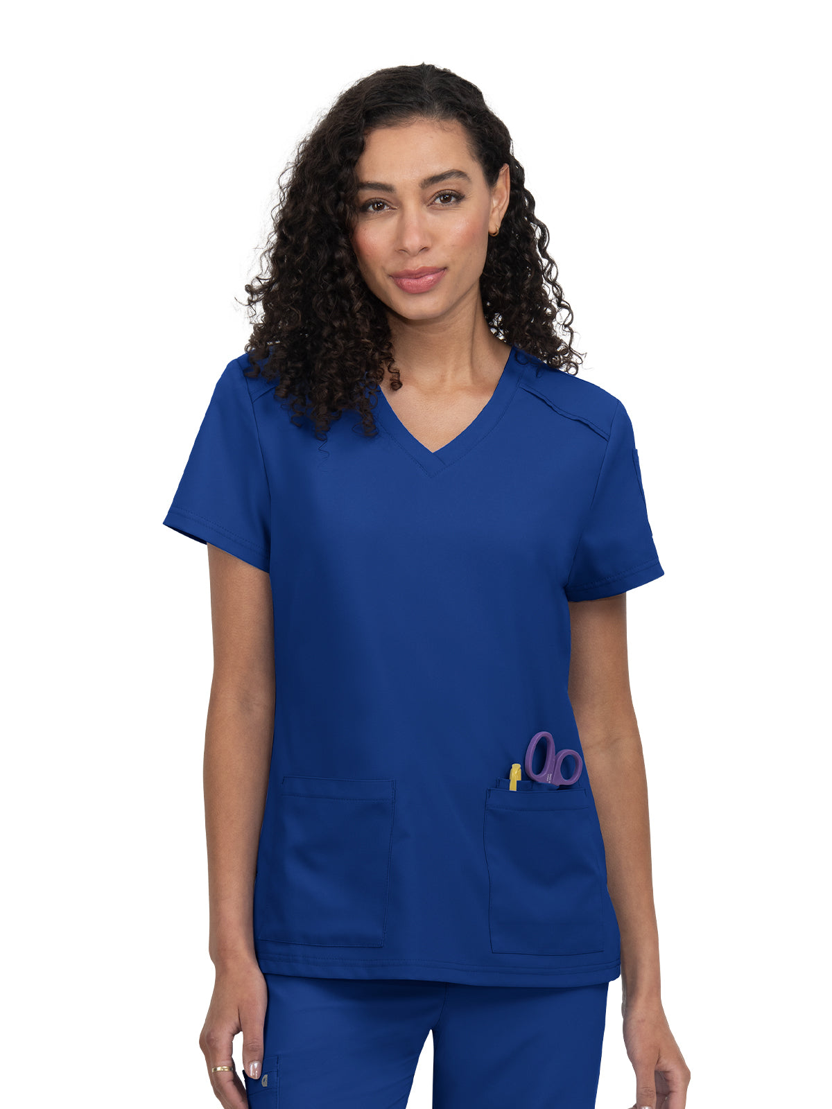Women's Three-Pocket V-Neck Cardi Top - C101 - Galaxy