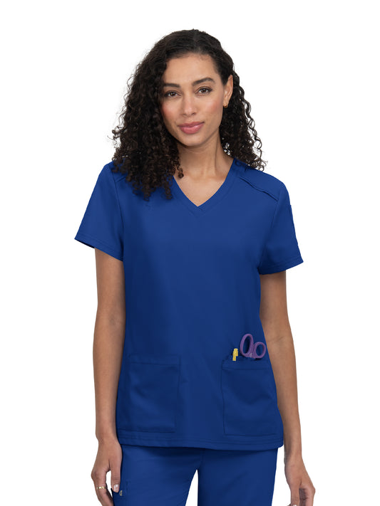 Women's Three-Pocket V-Neck Cardi Top - C101 - Galaxy