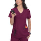 Women's Three-Pocket V-Neck Cardi Top - C101 - Wine