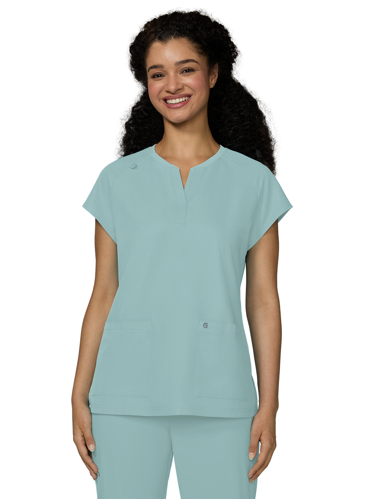 Women's Two-Pocket Split Neckline Reese Scrub Top - C102 - Sage