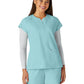 Women's Two-Pocket Split Neckline Reese Scrub Top - C102 - Blue Steel