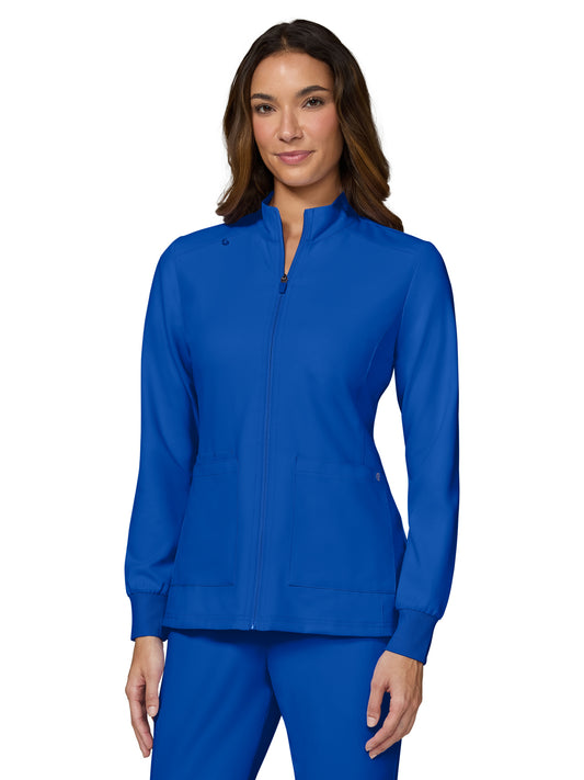 Women's Two-Pocket Zipper-Front Geneses Jacket - C400 - Royal Blue