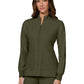 Women's Two-Pocket Zipper-Front Geneses Jacket - C400 - Olive Green