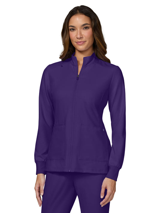Women's Two-Pocket Zipper-Front Geneses Jacket - C400 - Grape