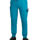 Men's Six-Pocket Drawstring Elastic Waist Connective Jogger Pant - C600 - Teal