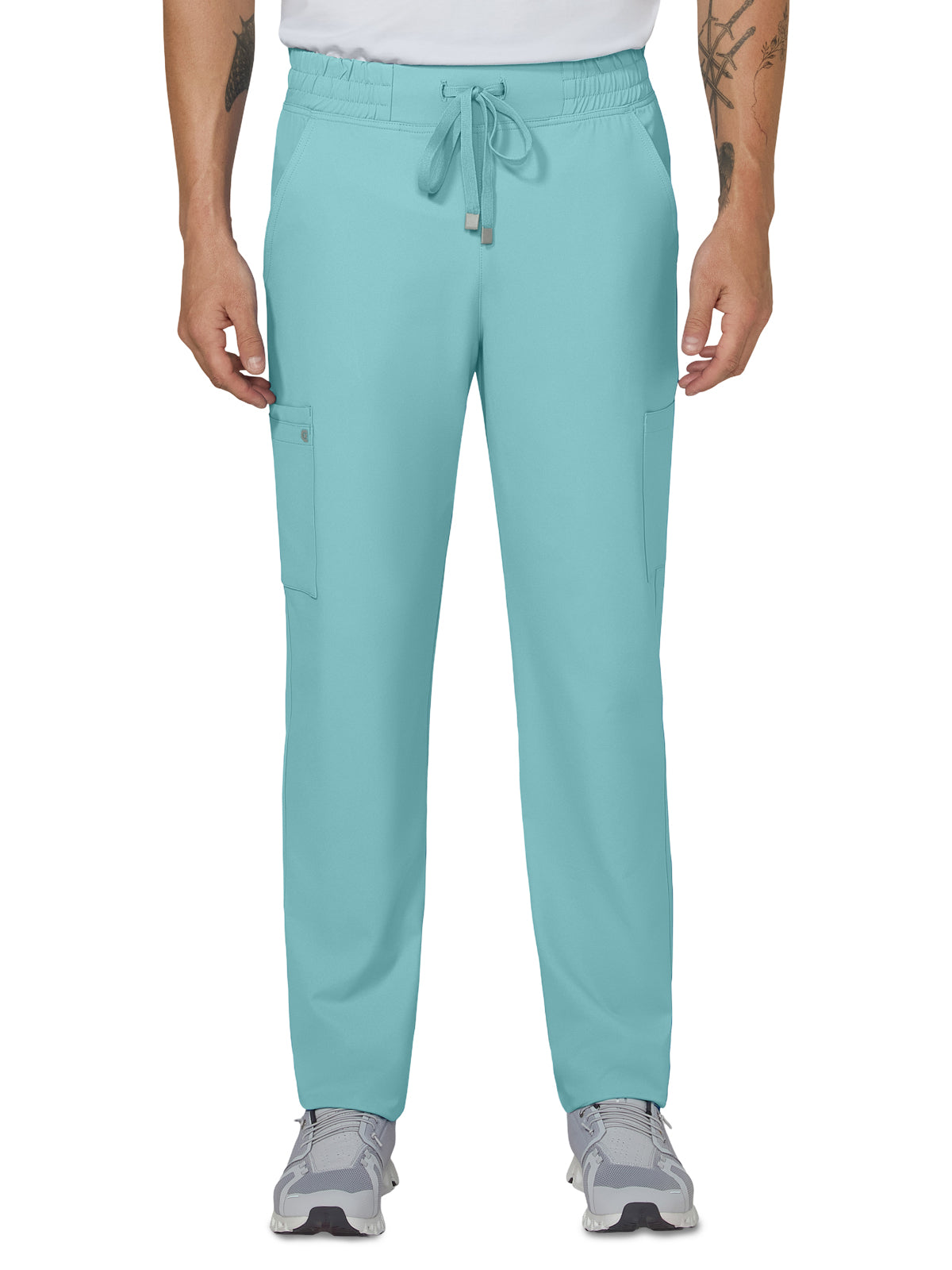 Men's Six-Pocket Drawstring Elastic Waist Neuro Pant - C601 - Blue Steel